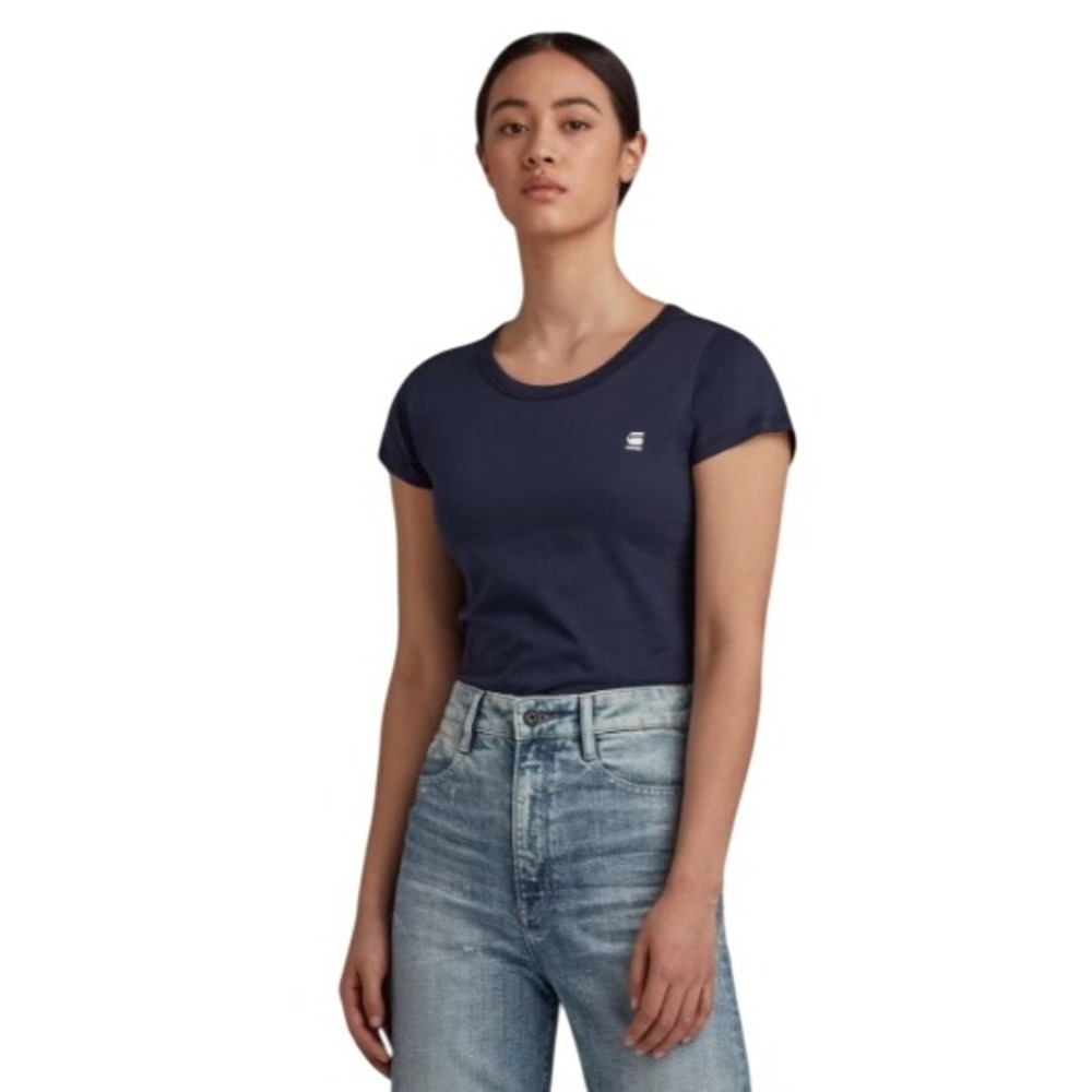 G-Star Eyben Slim Fit Short Sleeve‎ Round Neck T-Shirt Sartho Blue Size XS NWT